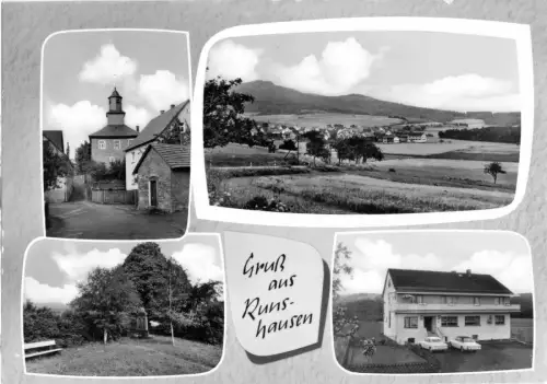 AK, Runzhausen, Gasthaus "Zur grünen Au", vier Abb., um 1970