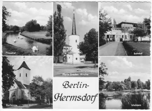 AK, Berlin Hermsdorf, fünf Abb., 1961