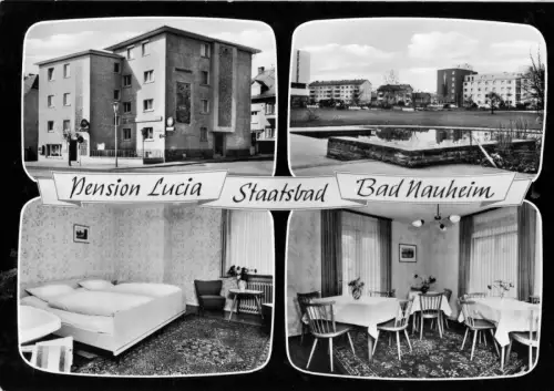 AK, Bad Nauheim, Pension Lucia, vier Abb., gestaltet, um 1970
