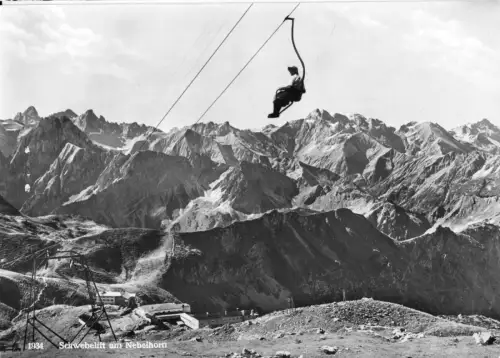 AK, Oberstdorf Allgäu, Schwebelift am Nebelhorn, um 1958
