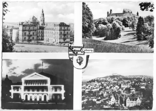 AK, Coburg, vier Abb., Wappen, um 1962
