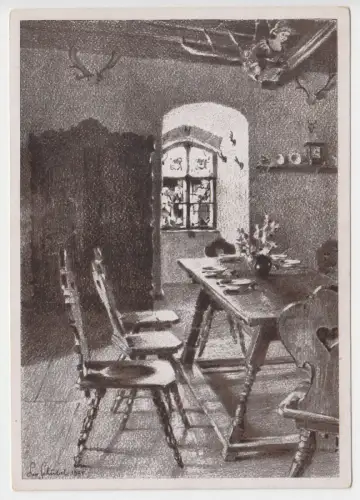 AK, Spalt, OT Wernfels, Jugenderholungsheim Burg Wernfels, Speisesaal, um 1938