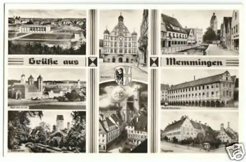 AK, Memmingen, acht Abb., gestaltet, ca. 1950