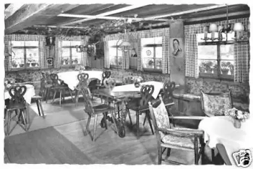 AK, Hinterzarten Schwarzw., Hotel Adler, Gastraum, 1965