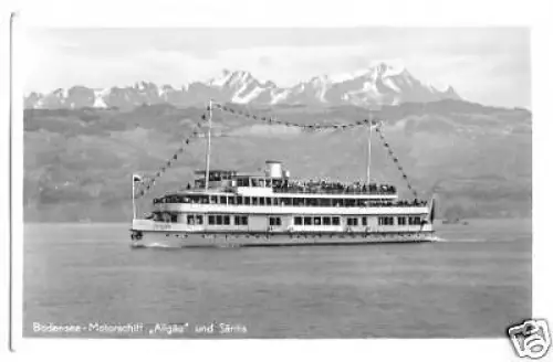 AK, Bodensee, Motorschiff "Allgäu", um 1955