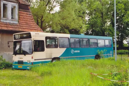 Foto im AK-Format, Meyenburg Prignitz, Bus der DB-Tochter Arriva, 2006