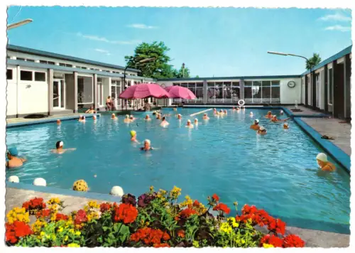 AK, Bad Bellingen Oberrhein, Thermalbad, belebt, 1970