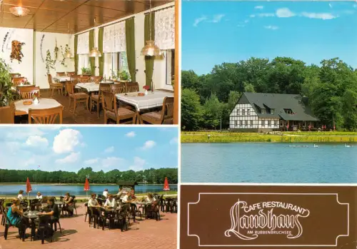 AK, Osnabrück, Café - Restaurant "Landhaus" am Rubbebbruchsee, 3 Abb., um 1986
