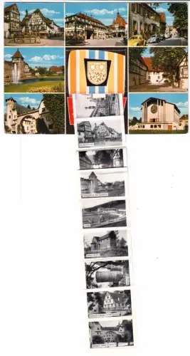 AK, Michelstadt Odw., sieben Abb. mit anhängendem Leporello, 1963