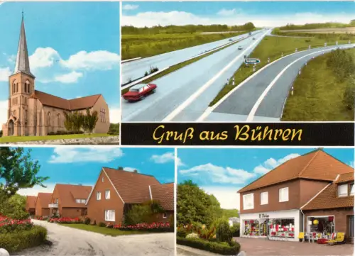 AK, Bühren über Cloppenburg, vier Abb., um 1973