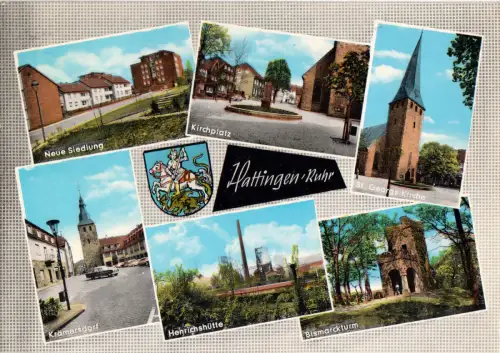 AK, Hattingen Ruhr, sechs Abb., gestaltet, 1968