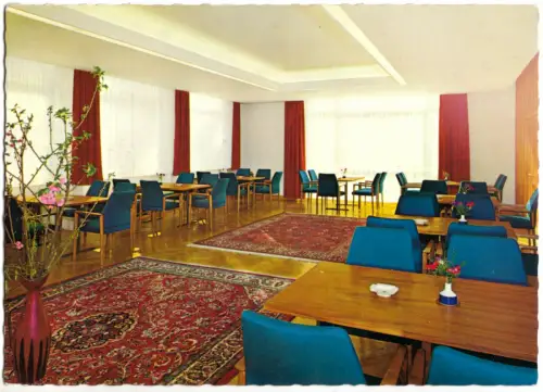 AK, Bückeburg, Forsthaus Heinemeyer, Gastraum, um 1968