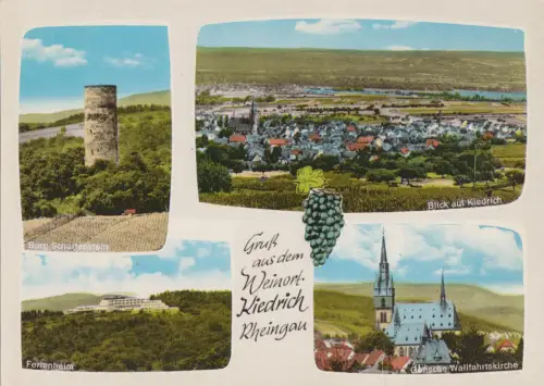 AK, Kiedrich Rheingau, vier Abb., gestaltet, um 1978