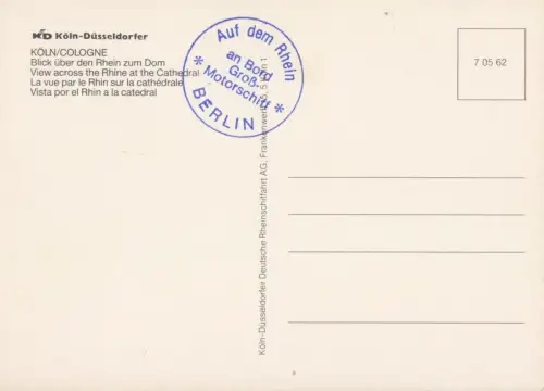 AK, Köln, Großmotorschiff der Köln-Düsseldorfer Rheinschifffart AG, um 1970