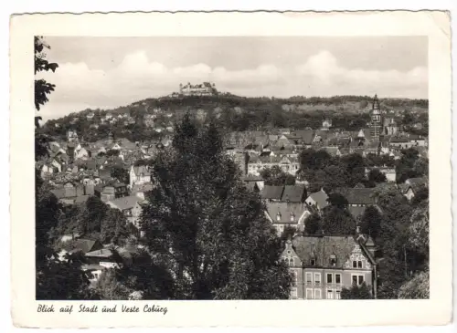 AK, Coburg, Blick auf Stadt und Feste, um 1955