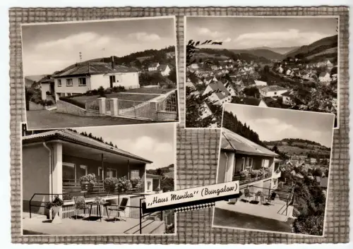 AK, Heigenbrücken Spessart, Haus Monika (Bungalow), vier Abb., 1961