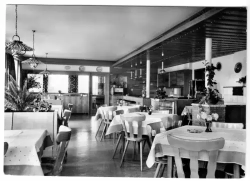AK, Oberreute Allgäu, Gasthaus-Pension "Zur Krone", Gastraum, 1967