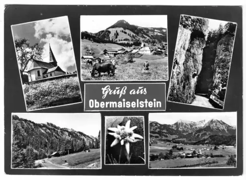 AK, Obermaiselstein Allgäu, sechs Abb., 1970
