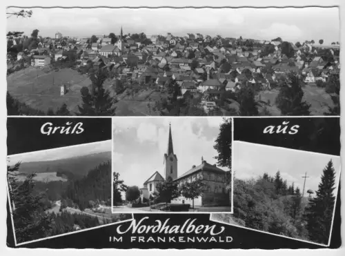 AK, Nordhalben im Frankenwald, vier Abb., um 1973