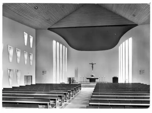 AK, Espelkamp - Mittwald, Thomaskirche, Innenansicht, um 1960