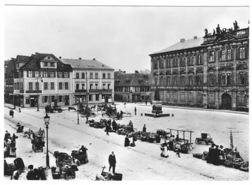 AK, Erlangen, Schloßplatz an einem Markttag 1904, Reprint, um 1970