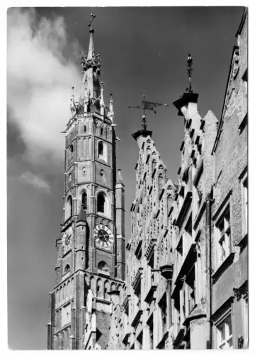 AK, Landshut Isar, St. Martinsturm, um 1961