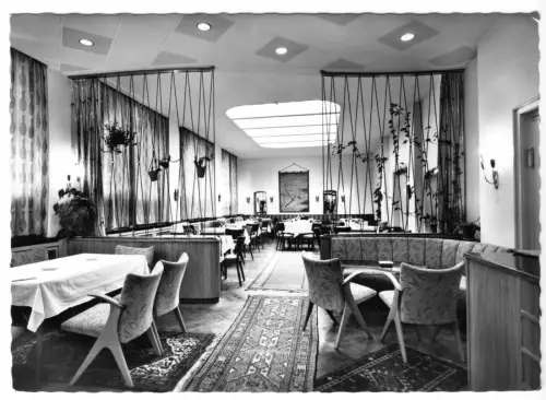 AK, Wirsberg Ofr., Hotel Post, Gastraum, um 1968