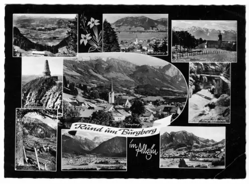 AK, Burgberg im Allgäu, Rund um den Burgberg, neun Abb., gestaltet, 1969