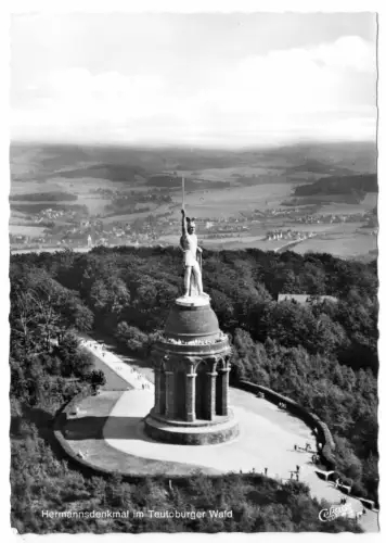 AK, Detmold, Hermannsdenkmal, Luftbildansicht, 1969