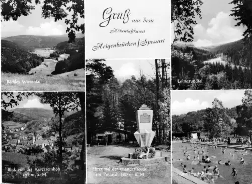 AK, Heigenbrücken Spessart, fünf Abb., 1958