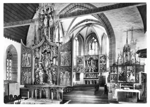 AK, Creglingen a. Tauber, Innenansicht der Herrgottskirche, um 1963