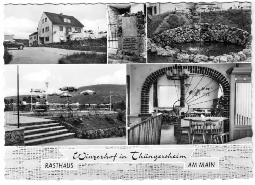AK, Thüngersheim am Main, Rasthaus Winzerhof, fünf Abb., gestaltet, um 1968