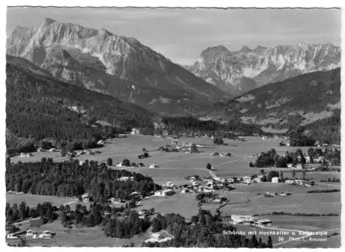 AK, Berchtesgaden - Schönau, Totale mit Hochkalter u. Reiteralpe, um 1960