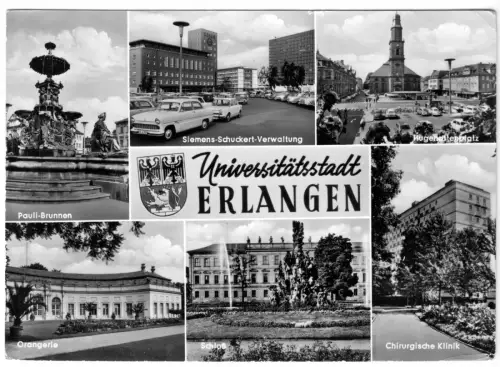 AK, Erlangen, sechs Abb., um 1968