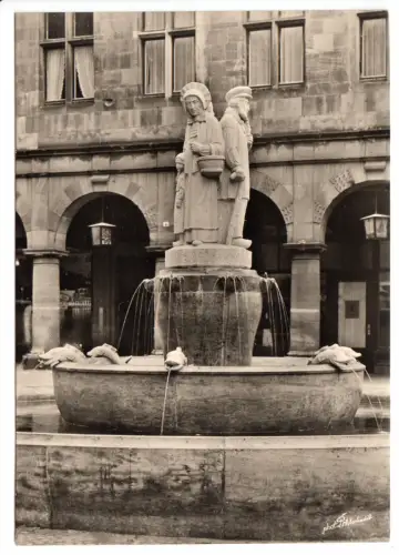 AK, Münster Westf., Lambertusbrunnen, um 1960