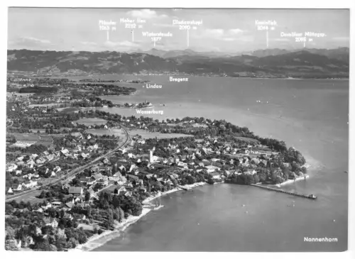 AK, Nonnenhorn am Bodensee, Luftbildansicht, Version 1, um 1966