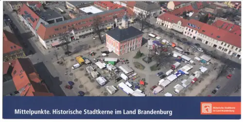 AK Langformat, Templin, Stadtkern, Luftbild, um 2008