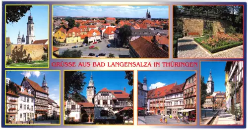 AK Langformat, Bad Langensalza, sieben Abb., um 2000