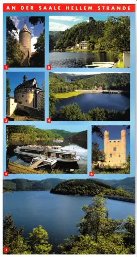 AK Langformat, An der Saale hellem Strande, sieben Abb., um 2000