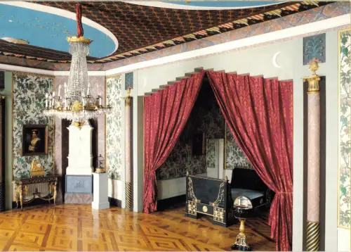 AK, Gotha, Museum Schloß Friedenstein, Empire-Schlafgemach, um 1991