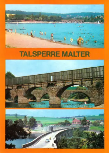 AK, Malter-Paulsdorf, Talsperre Malter, drei Abb., 1986