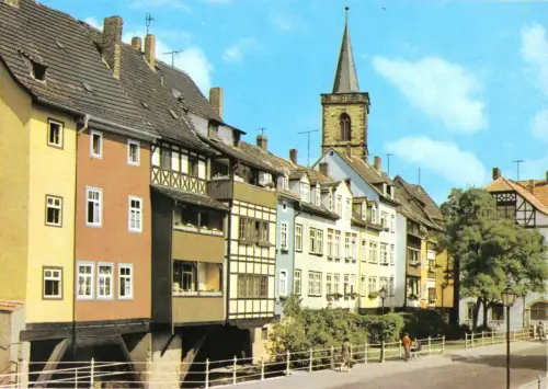 AK, Erfurt, Partie an der Krämerbrücke, 1972