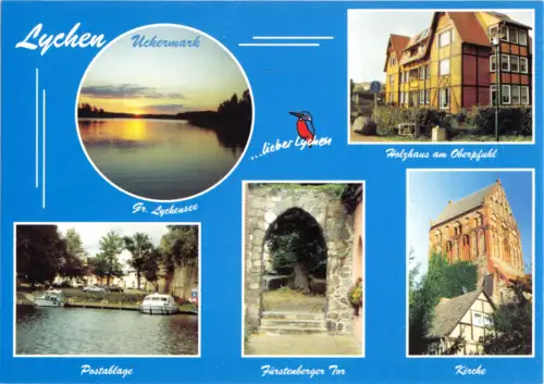 AK, Lychen Uckermark, fünf Abb., gestaltet, um 2008