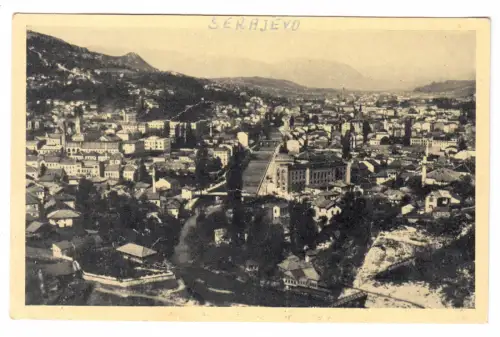 AK, Sarajevo, Bosnien und Herzogowina, Teilansicht, 1944