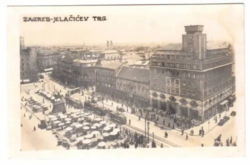 AK, Zagreb, Kroatien, Jelacicev, Markttreiben, Echtfoto, um 1955