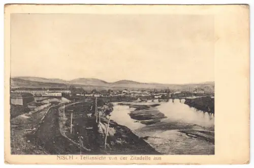 AK, Nisch, Serbien, Teilansicht von der Zitadelle aus, um 1918