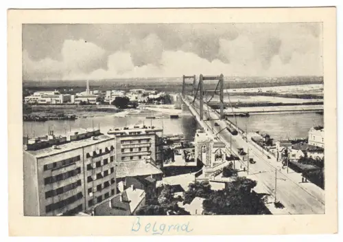 AK, Beograd, Belgrad, Serbien, Most Kralja Aleksandra I, Brücke, um 1943