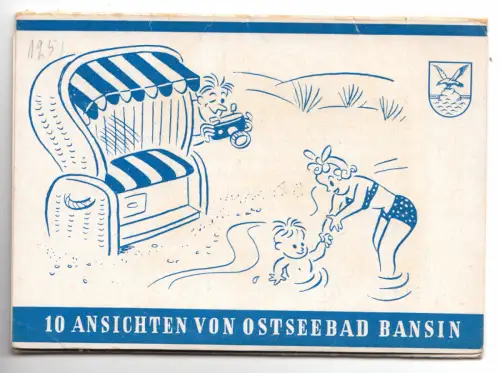 Mappe mit 9 Echtfotos im Format 6,5 x 9 cm, Seebad Bansin auf Usedom, 1952