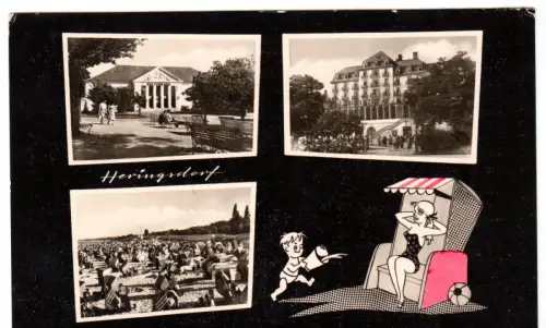 AK, Seebad Heringsdorf auf Usedom, vier Abb., gestaltet, 1964