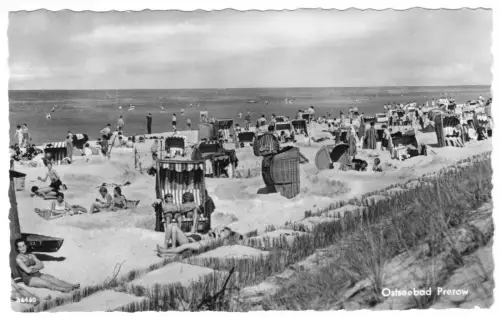 AK, Ostseebad Prerow Darss, Partie am Strand, belebt, 1959